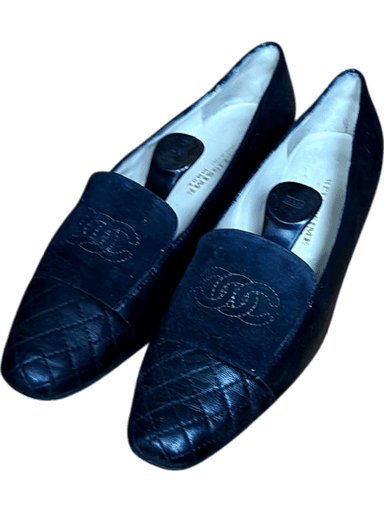 Bellissime Black Leather Loafers - Italian Made - Size 40½