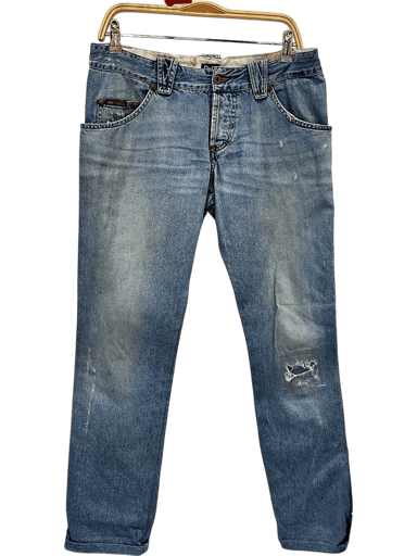 Dolce & Gabbana Distressed Denim Jeans - Vintage D&G Light Wash