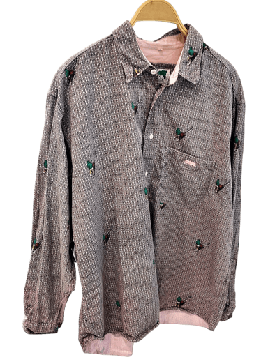 Capo Blanco Italian Button-Down Shirt with Duck Pattern
