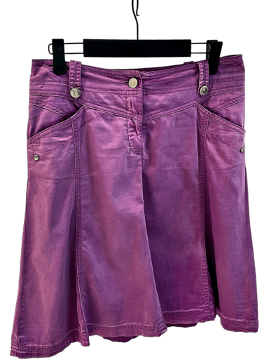 Trussardi Jeans Purple A-Line Skirt - Casual Cotton Summer Style