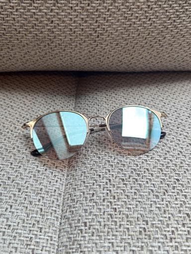 Carolina Lemke Berlin Round Sunglasses with Blue Mirrored Lenses