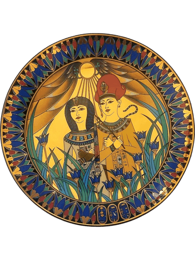 Royal Worcester Egyptian Collector Plate - Tutankhamun and Queen
