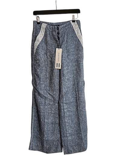 Hannes Roether Damenhose mit Knopfverschluss - Grau/Weiß