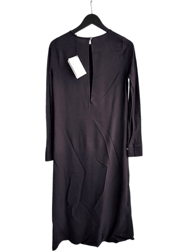 Barena Venezia Kleid, Schwarz, Midi, Langarm, Abito Bella Gessetto Notte