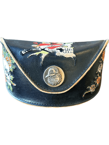Ed Hardy Vintage Tattoo Eyewear Black Leather Glasses Case