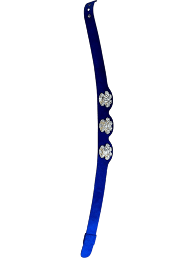 Henryks Bijoux 80s Blue Suede Statement Belt Handmade Austria