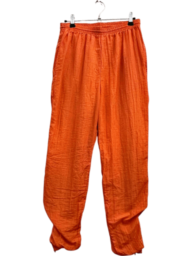 Vintage 80s Orange Cotton Jogger Pants - Elastic Waist