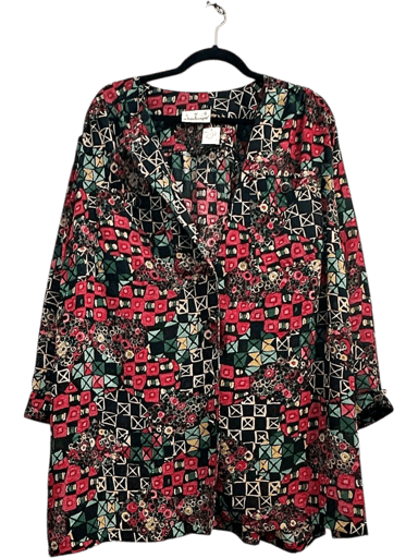 Vintage 80s Patterned Dress - Size 52