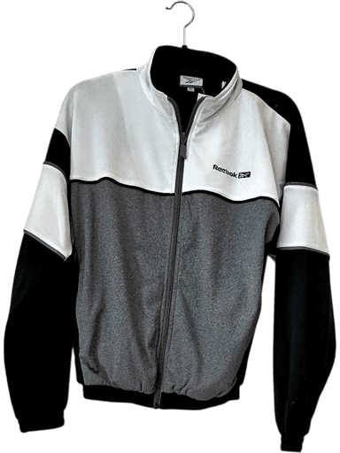 Reebok Color Block Track Jacket - White, Grey & Black - Size L