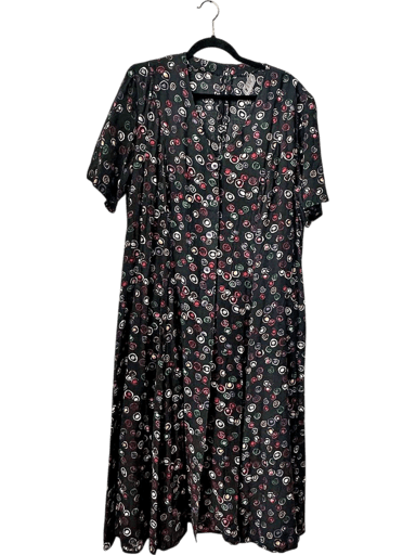 Vintage Multicolored Polka Dot Midi Dress - Size 46