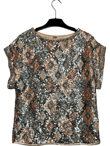 Elegant Multi-Color Sequined Blouse - Party Top