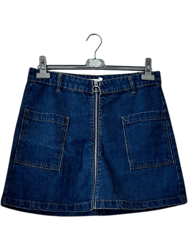 SKIRT Denim Mini Skirt with Front Zip - Size IT 46 / EUR 42
