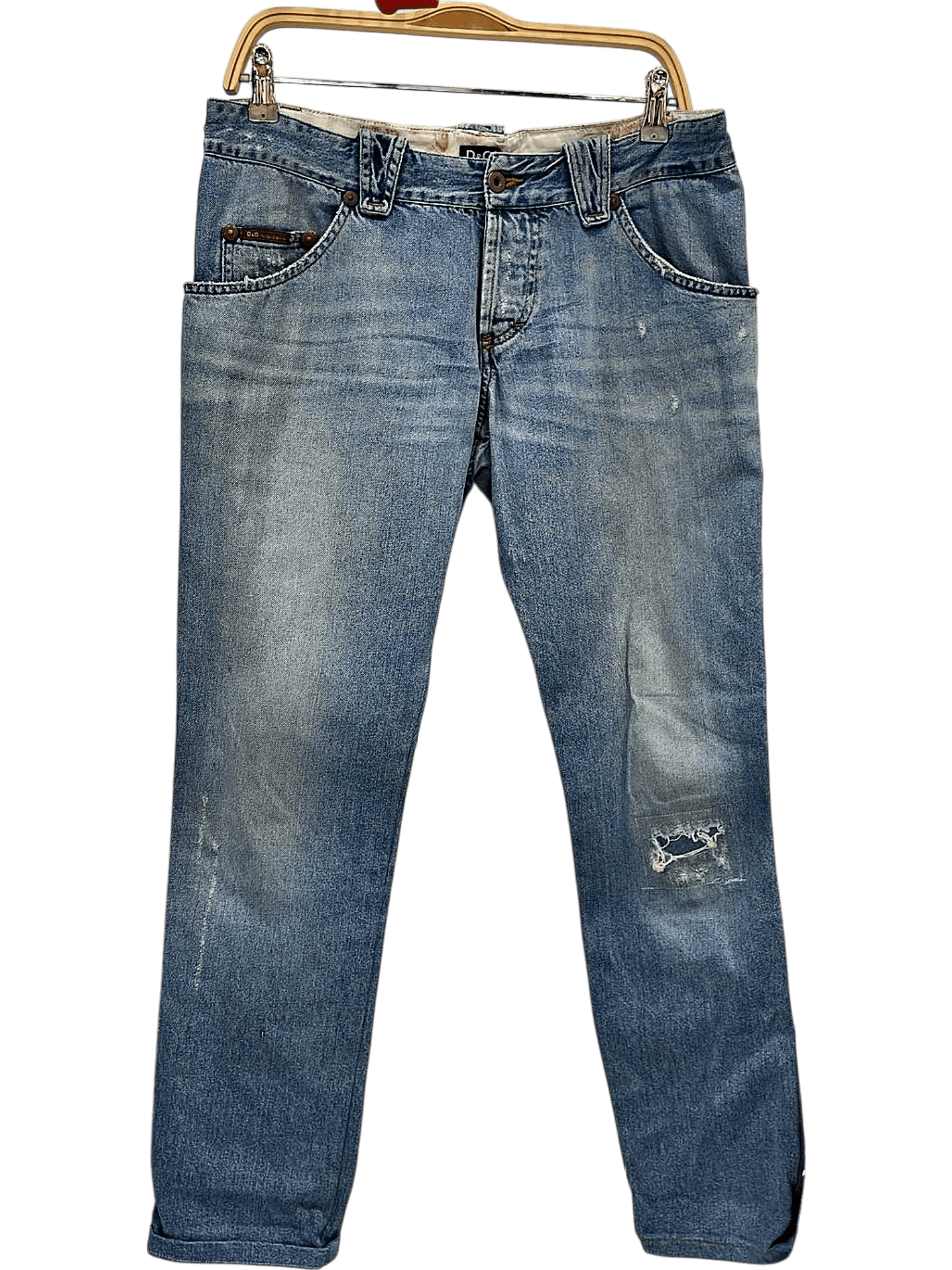Dolce & Gabbana Distressed Denim Jeans - Vintage D&G Light Wash 1