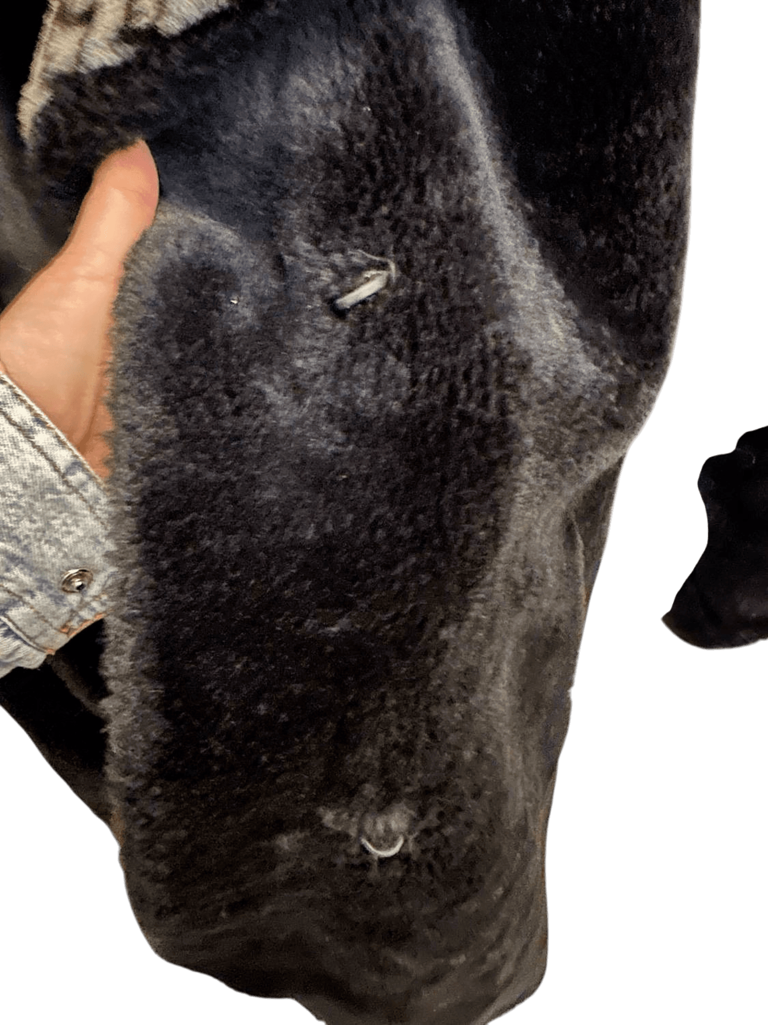 Elegant Black Faux Fur Coat with Leopard Print Collar 7