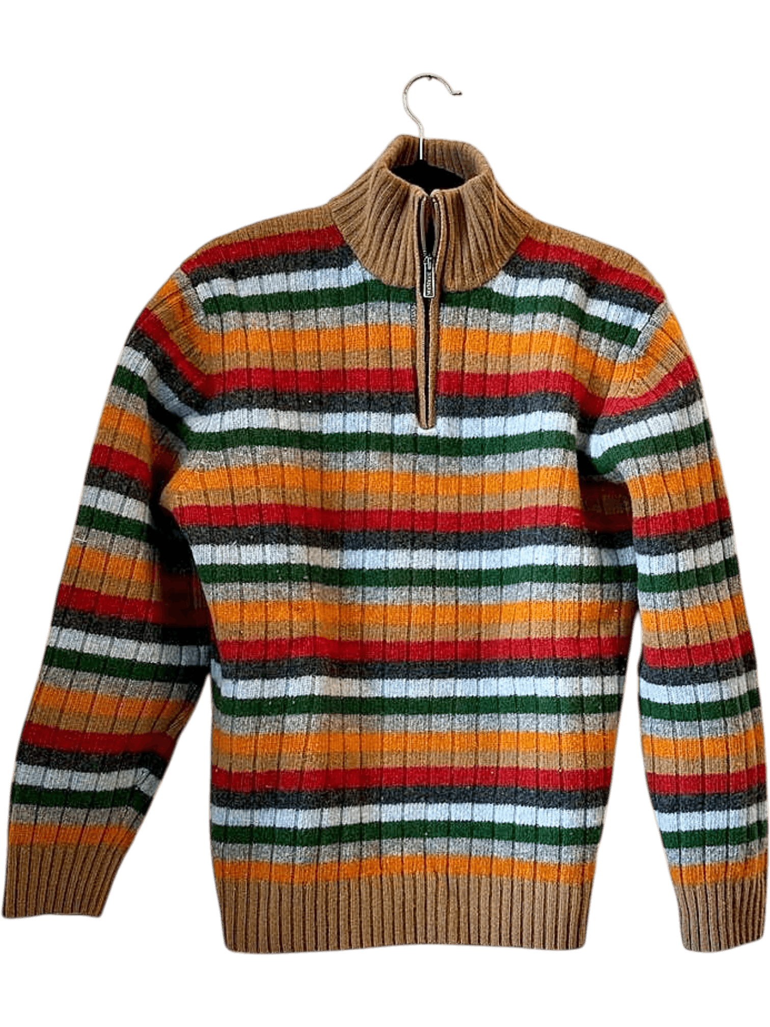 McNeal Striped Merino Wool Half-Zip Sweater - Size XL 2