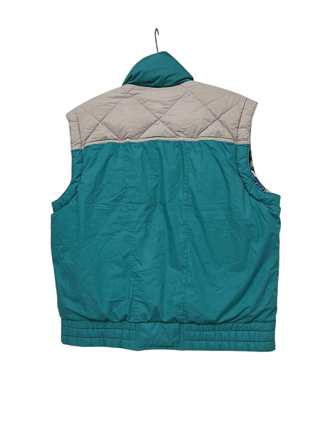 Vintage C&A Teal & Grey Down Ski Vest with Colorful Lining - Size 52 4