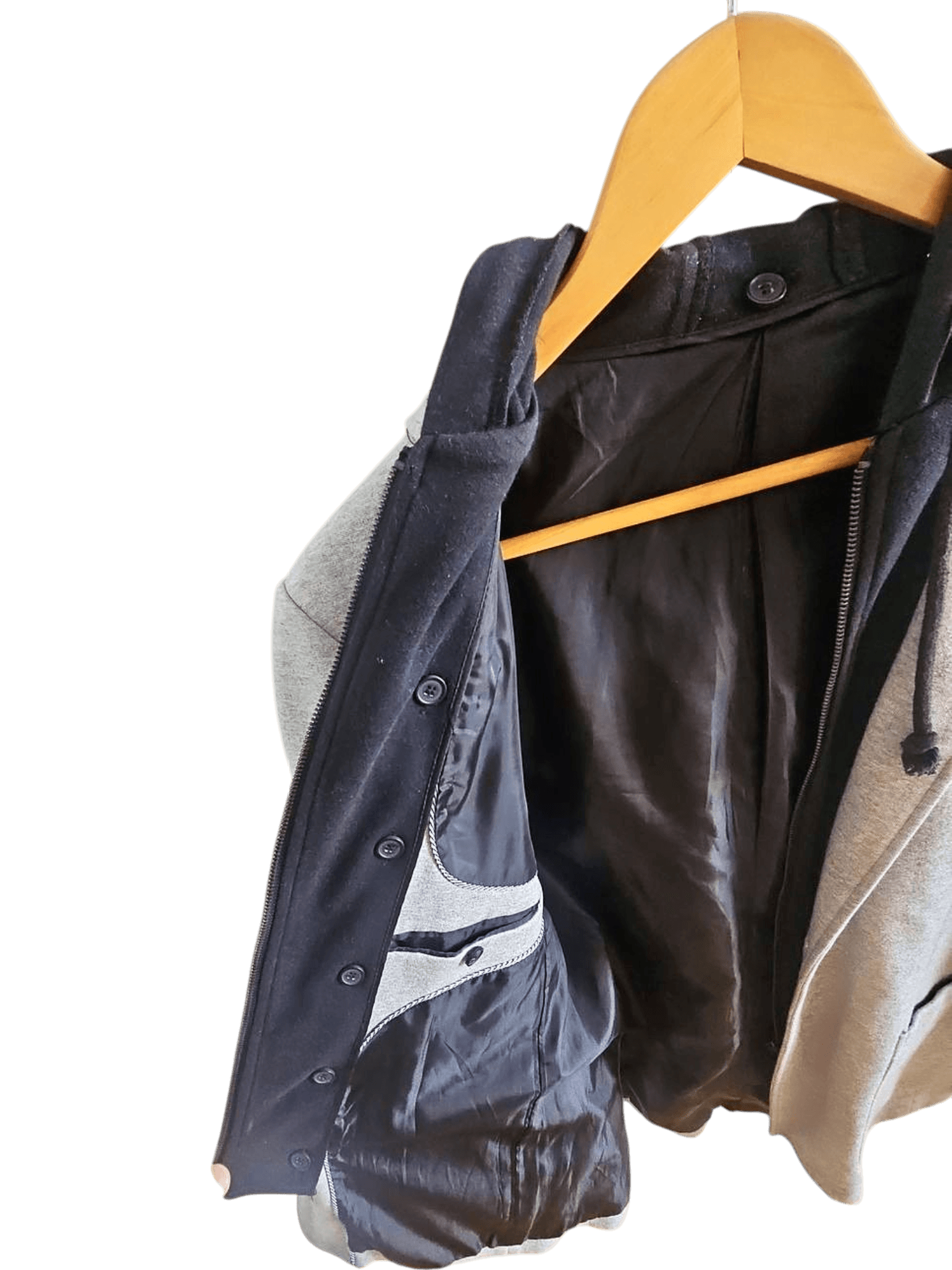 Selected Homme Grauer Blazer mit abnehmbarer Kapuze - Herren Sakko mit Ellbogenpatches Gr.50 3