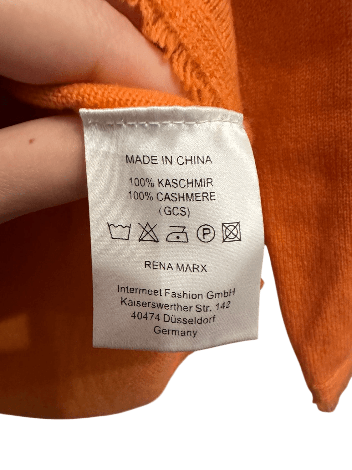 RENA MARX 100% Cashmere Orange Sweater - Size 38 4