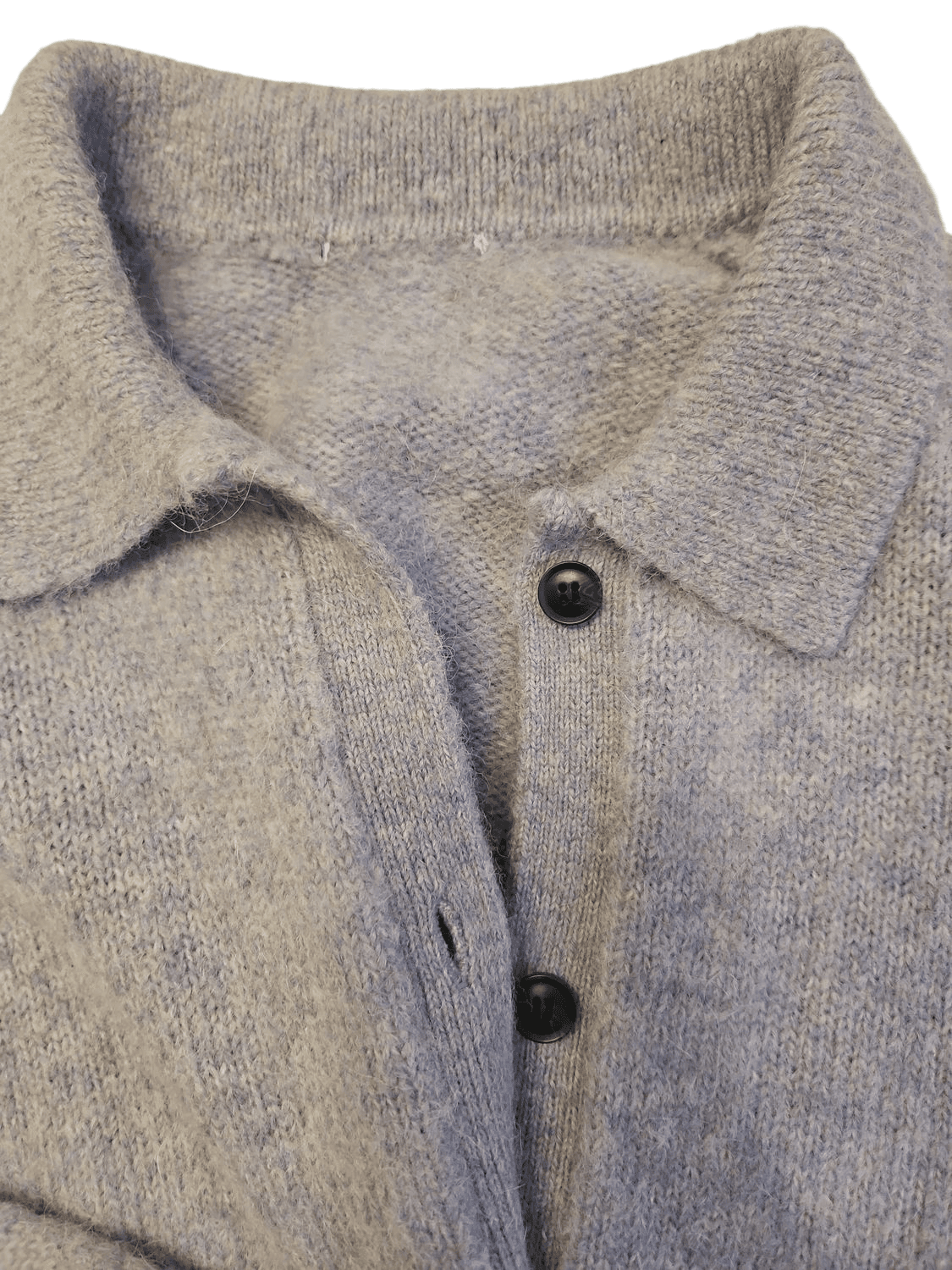 & Other Stories Alpaca Wool Blend Collared Cardigan - Lavender Grey 7
