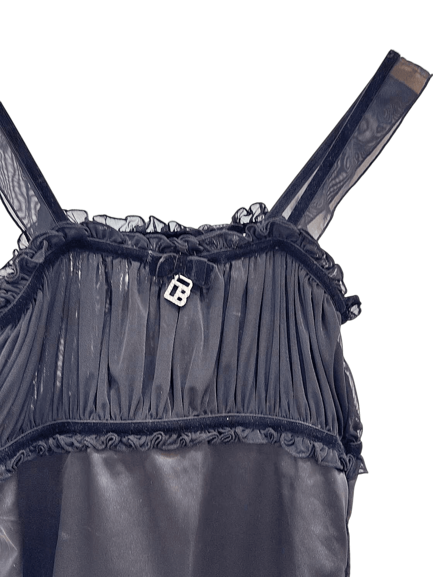 Biagiotti Bodywear Black Satin Lingerie Slip Dress - Size 2B 2