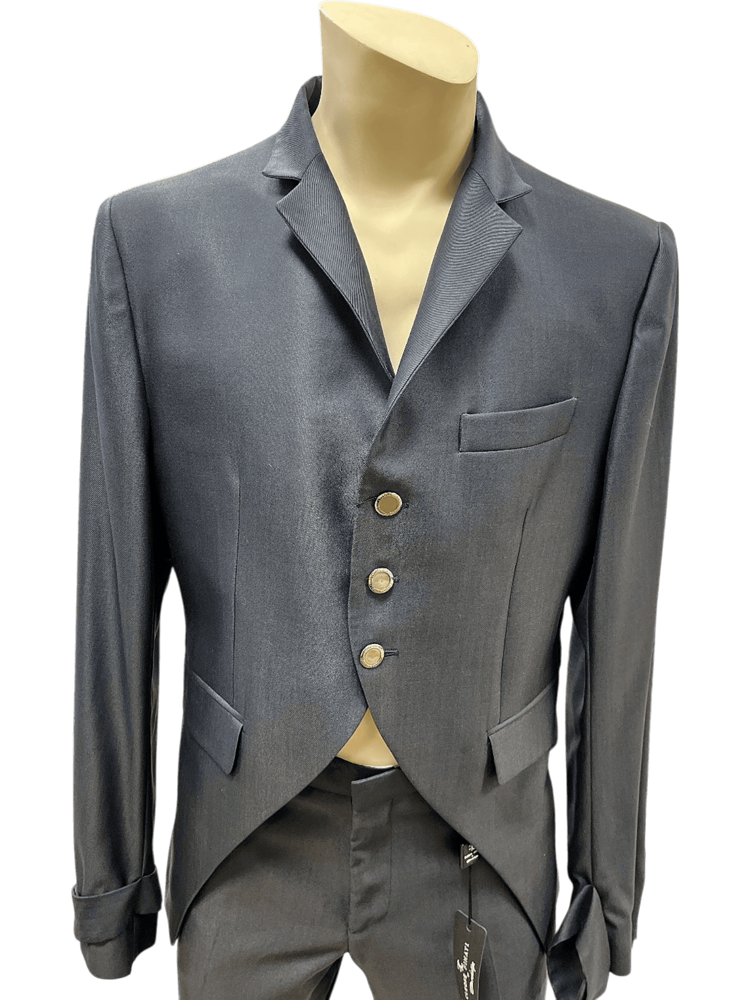 Eleganter Herren Cutaway-Anzug in Grau - Formelle Abendgarderobe 4