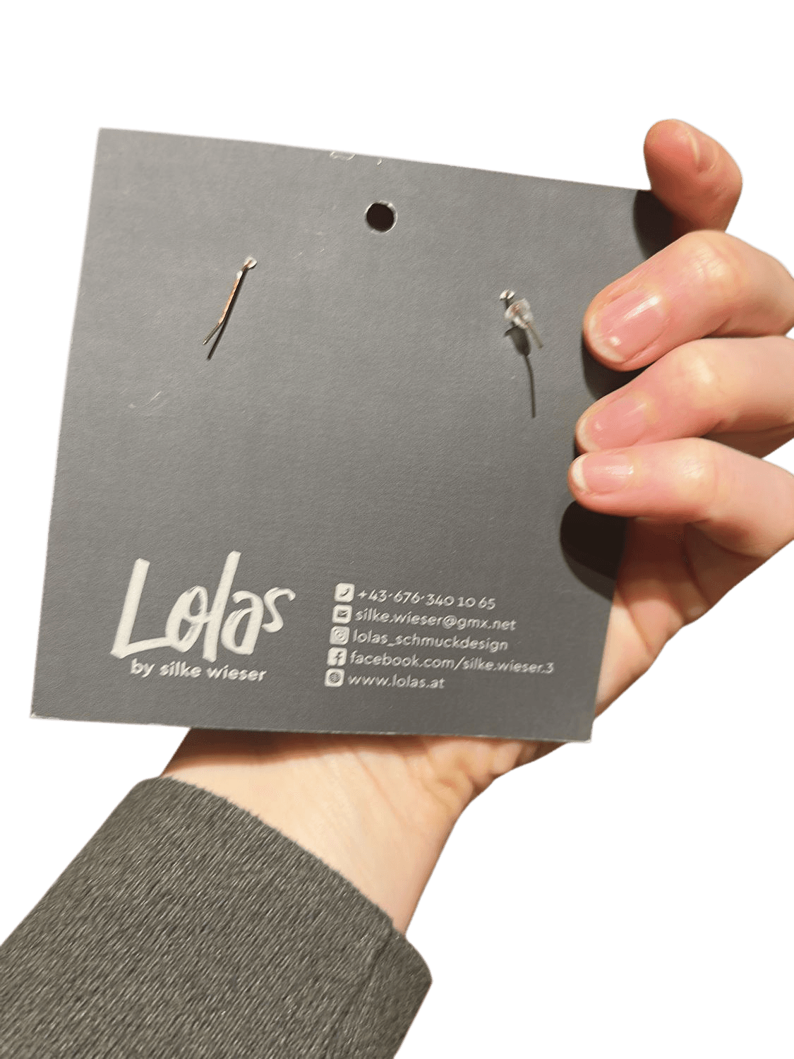 Lolas Beige Textured Leather Triangle Earrings - Handcrafted by Silke Wieser 2