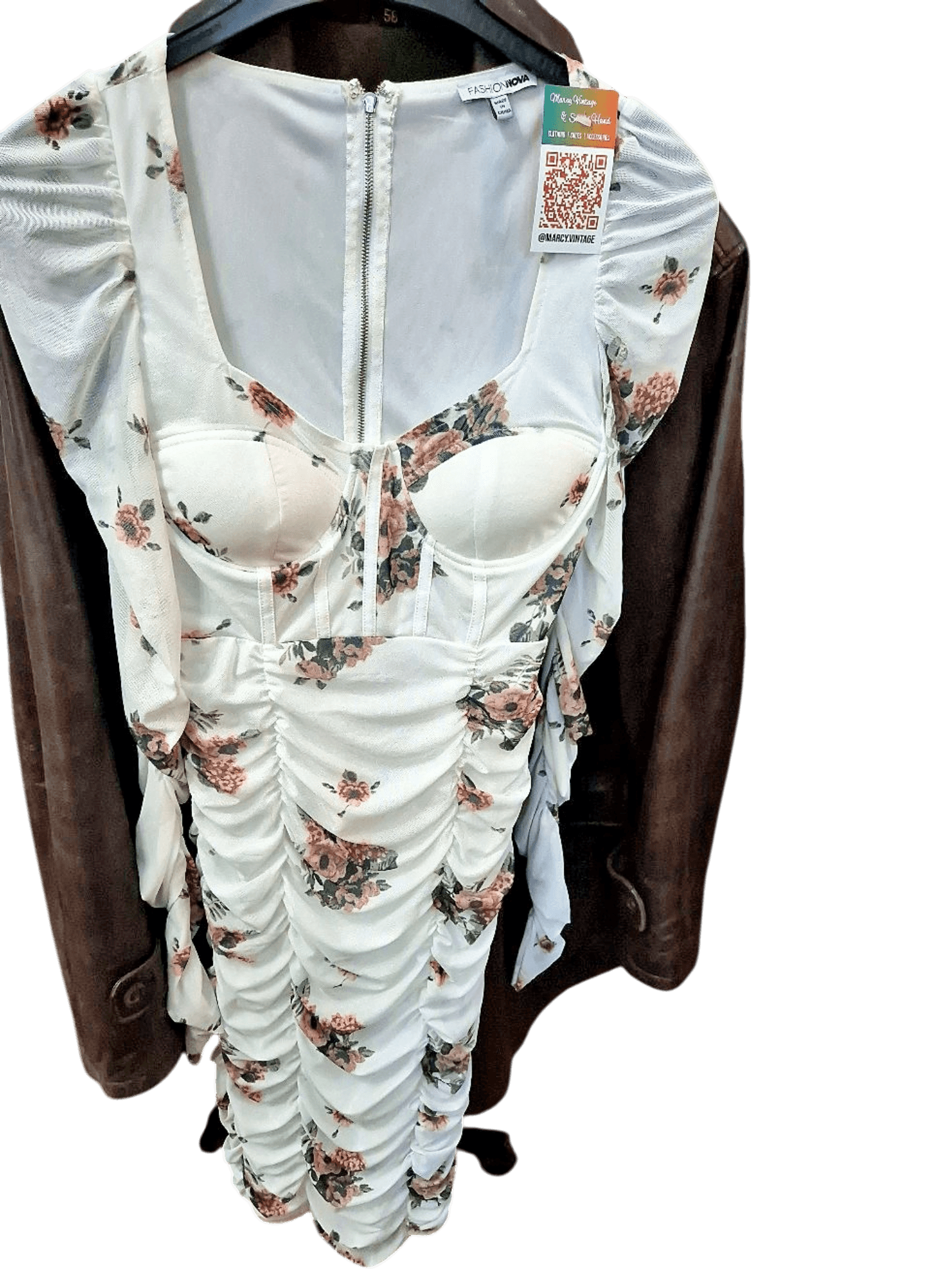 Fashion Nova Floral Bodycon Dress with Ruched Detail 1