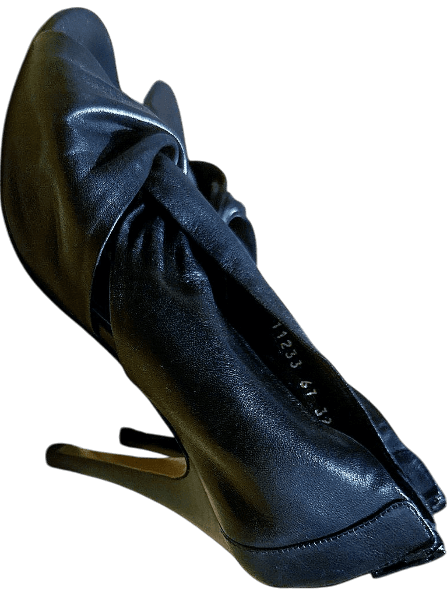 Stylish Black Heels with Unique Knot Design 2