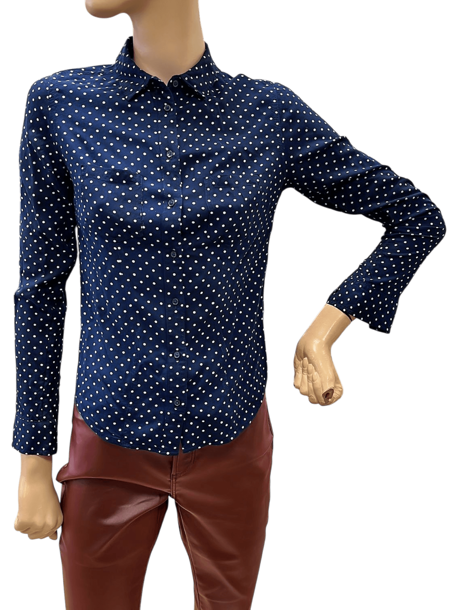 Tally Weijl Damenbluse mit Punkten - Dunkelblau/Weiß - Größe XS 1