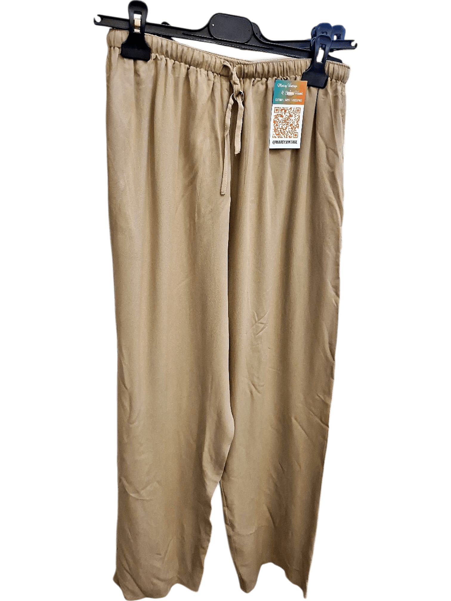 Beige Drawstring Trousers - Casual Loose Fit Pants 1