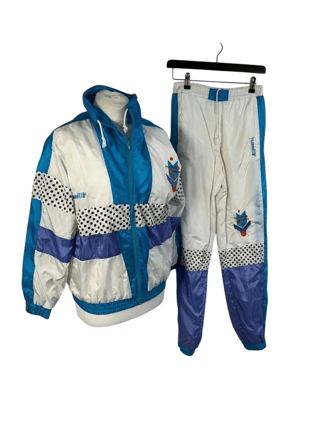 Vintage Hummel Tracksuit Set - White/Blue/Purple - Size 32 3
