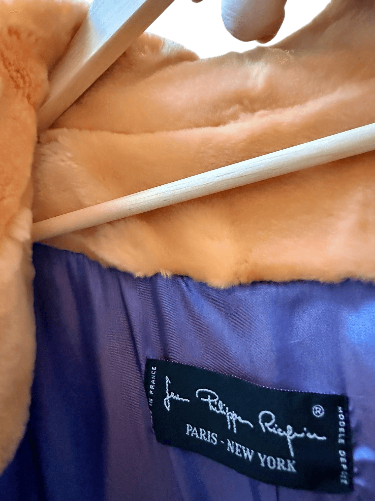 Jean Philippe Rodier Camel Faux Fur Coat with Purple Lining - Paris-New York 7