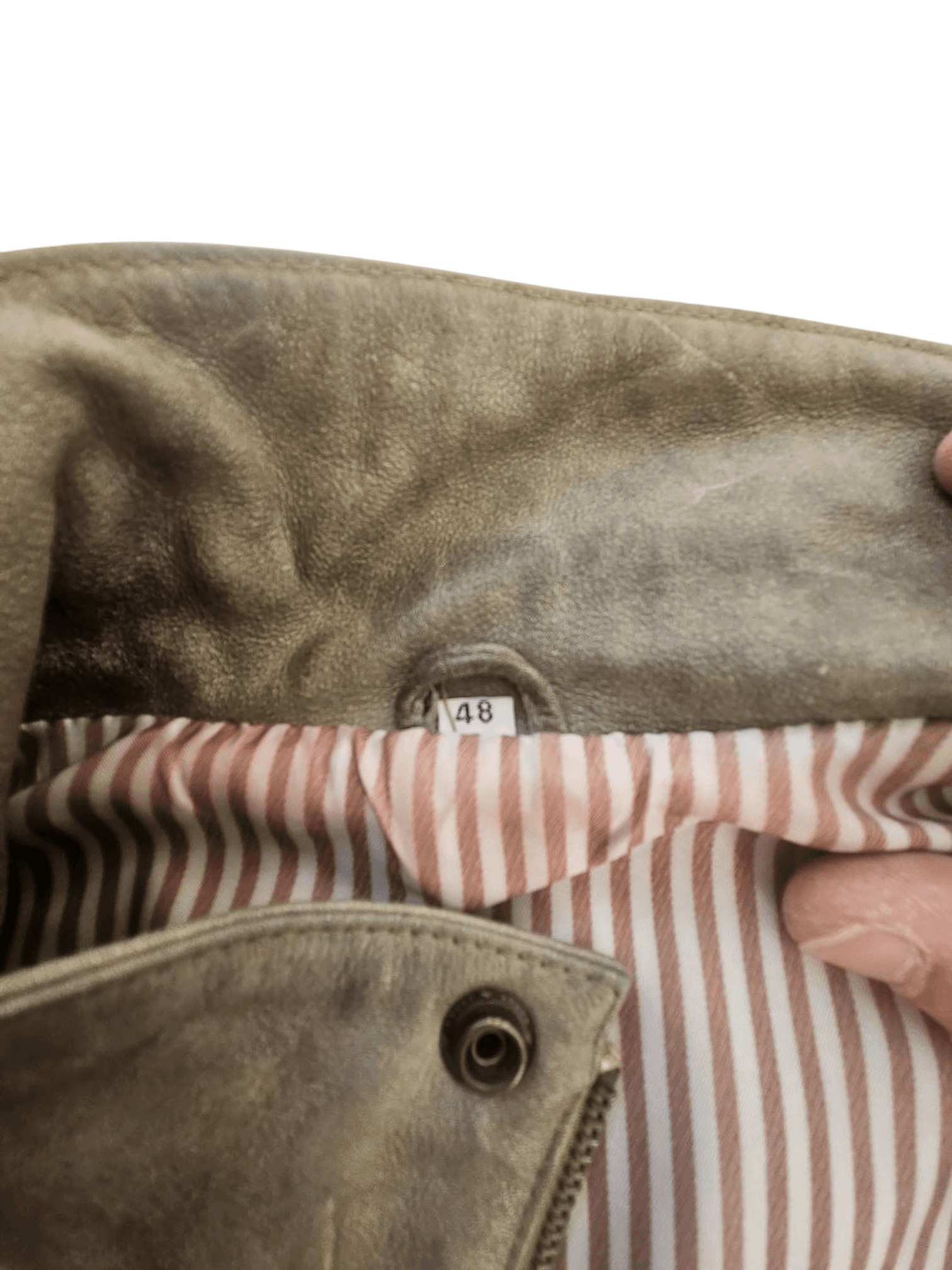 Vintage Grey Leather Vest - Size 48 3