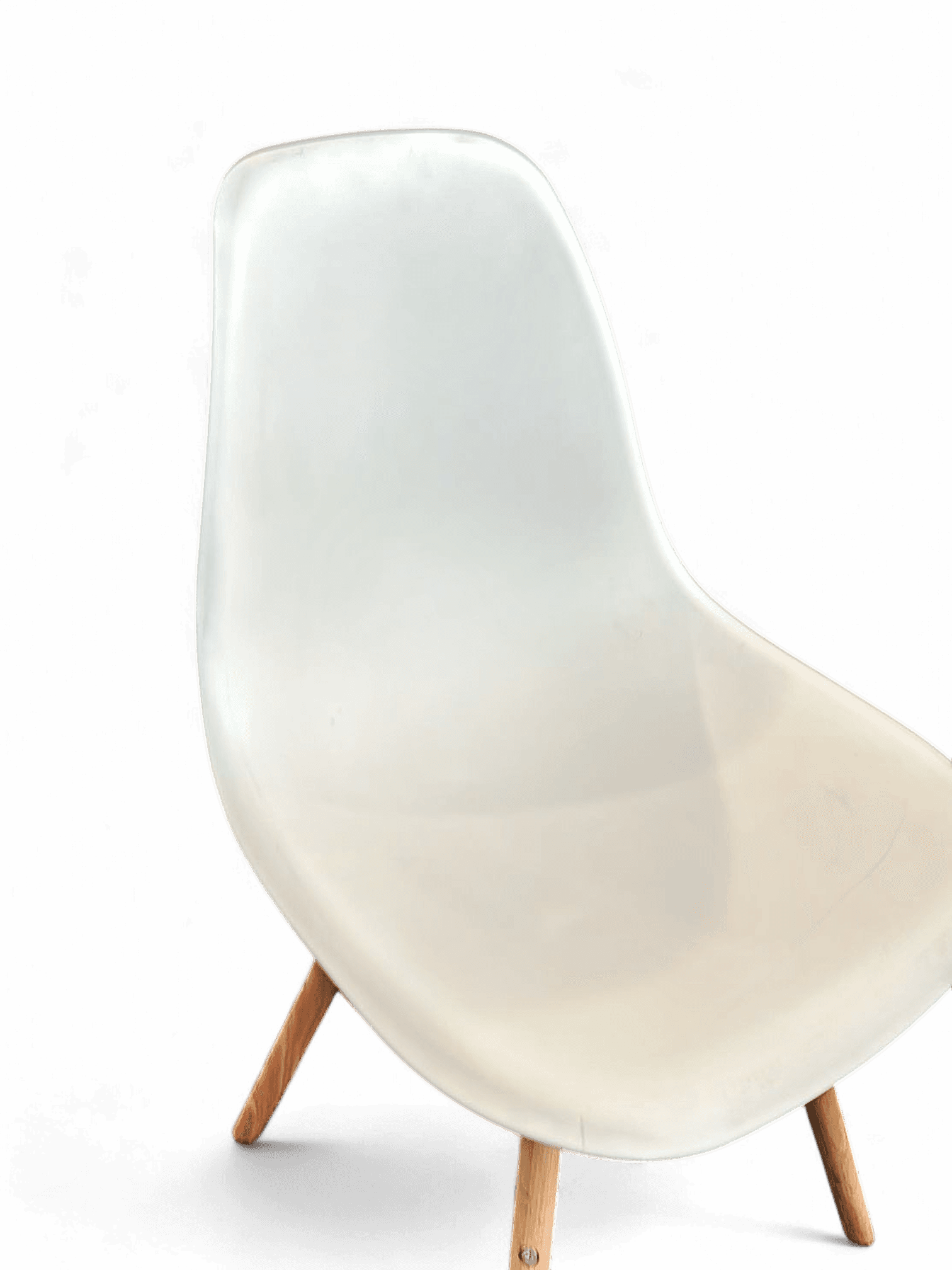 White Eames Style DSW Chair with Wooden Legs - Modern Dining Chair 1