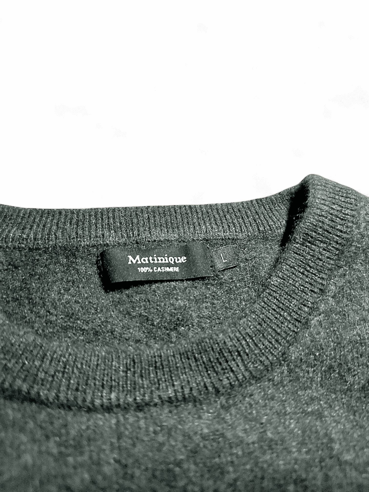 Matinique 100% Cashmere Grey Sweater - Size L 2