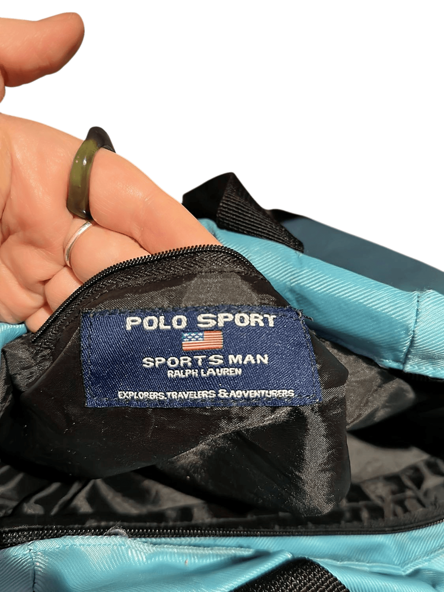 Vintage Y2K Polo Sport Ralph Lauren Light Blue Tote Bag 3