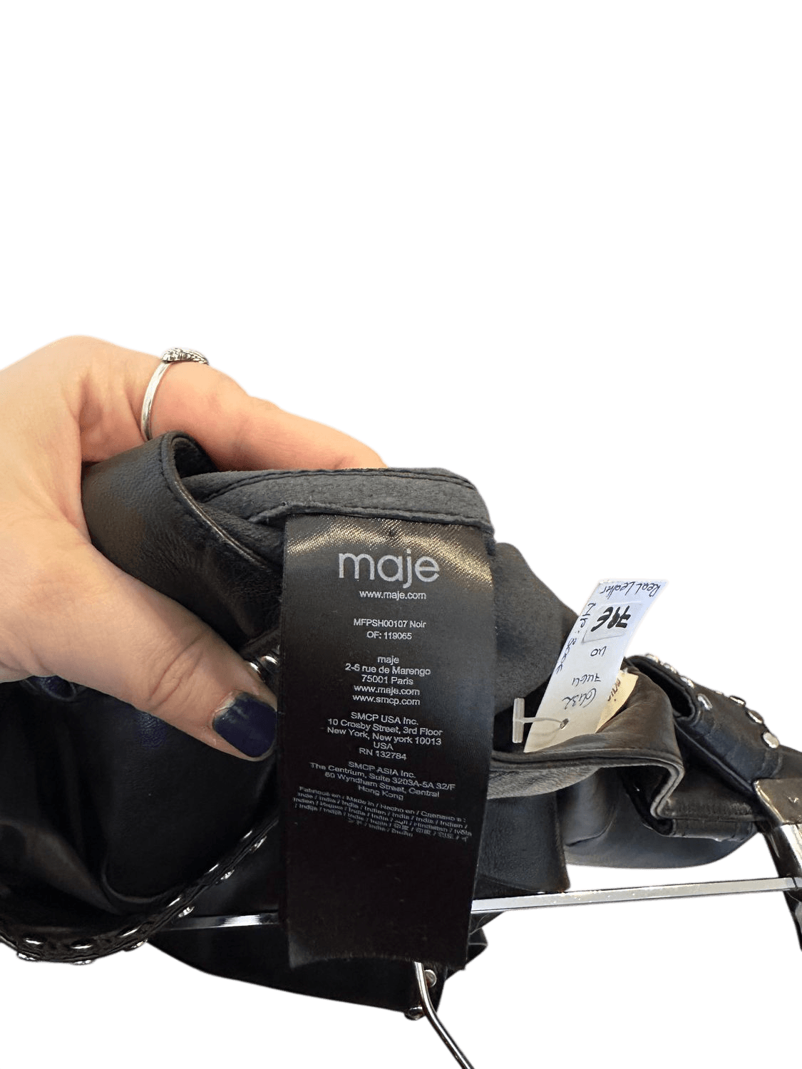 maje Leder Shorts mit Nieten - Größe 40 3