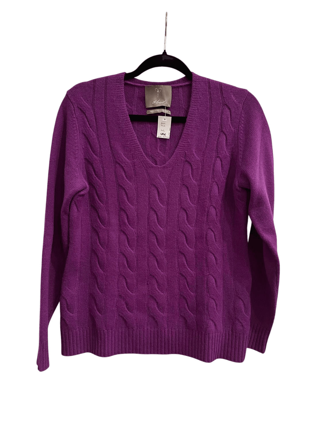 Heart Casual Luxury 100% Pure Cashmere Cable Knit Sweater - Size 40 2