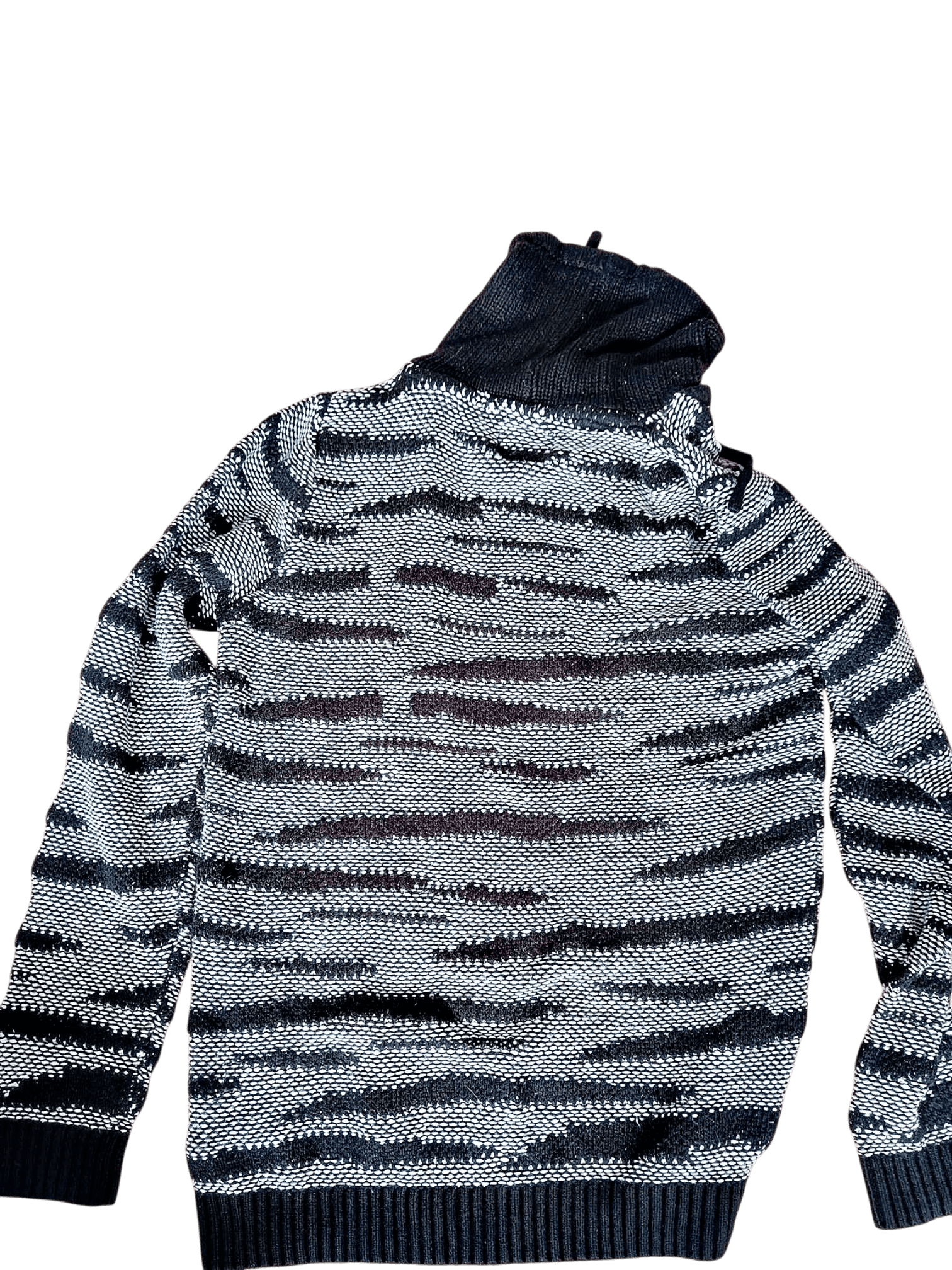 CKH Clockhouse Black and Grey Patterned Turtleneck Sweater 3