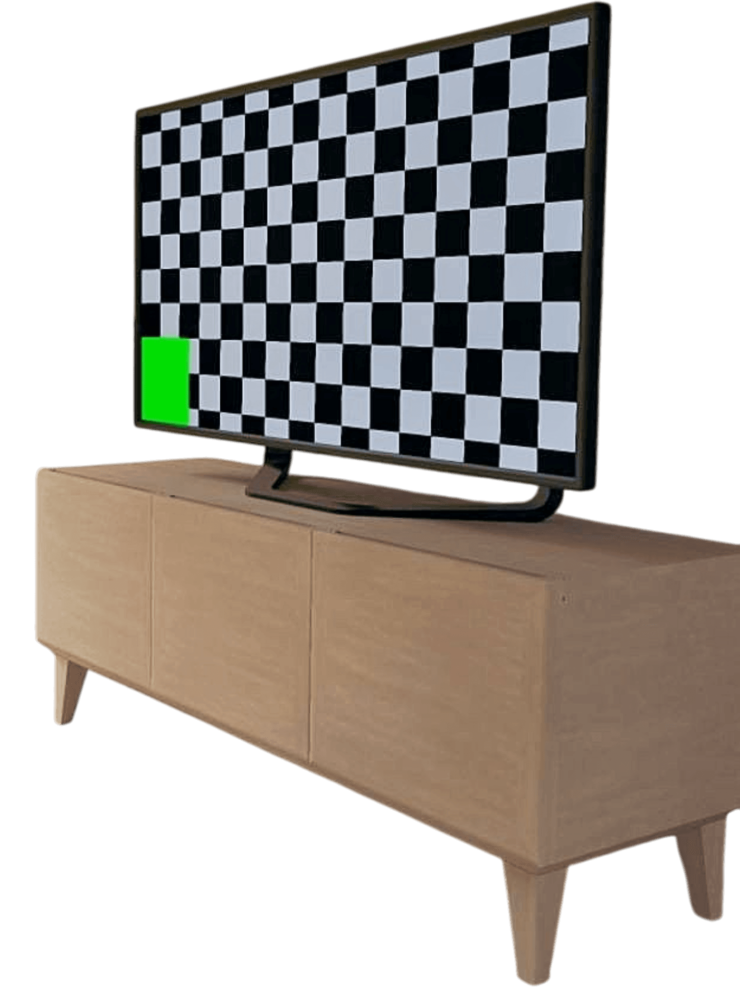Modern Flat Screen TV with Wooden TV Stand 1
