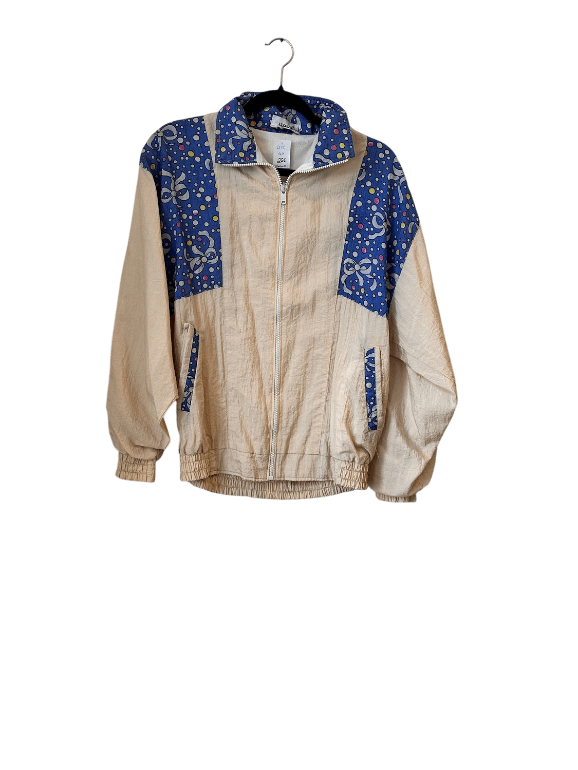 Vintage Beige & Blue Cosmic Pattern Windbreaker - Size S 2