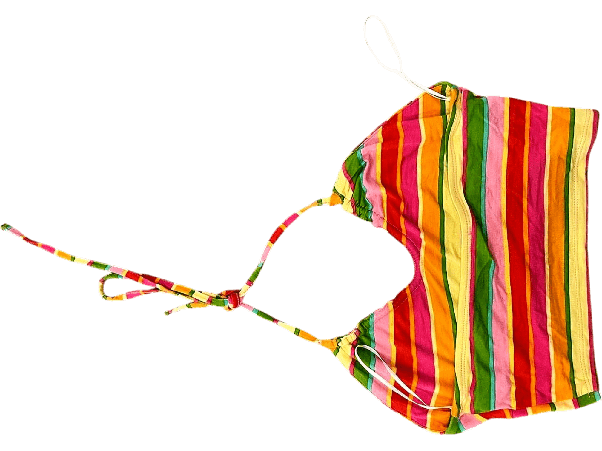Colorful Striped Halter Crop Top - Summer Beach Style 3