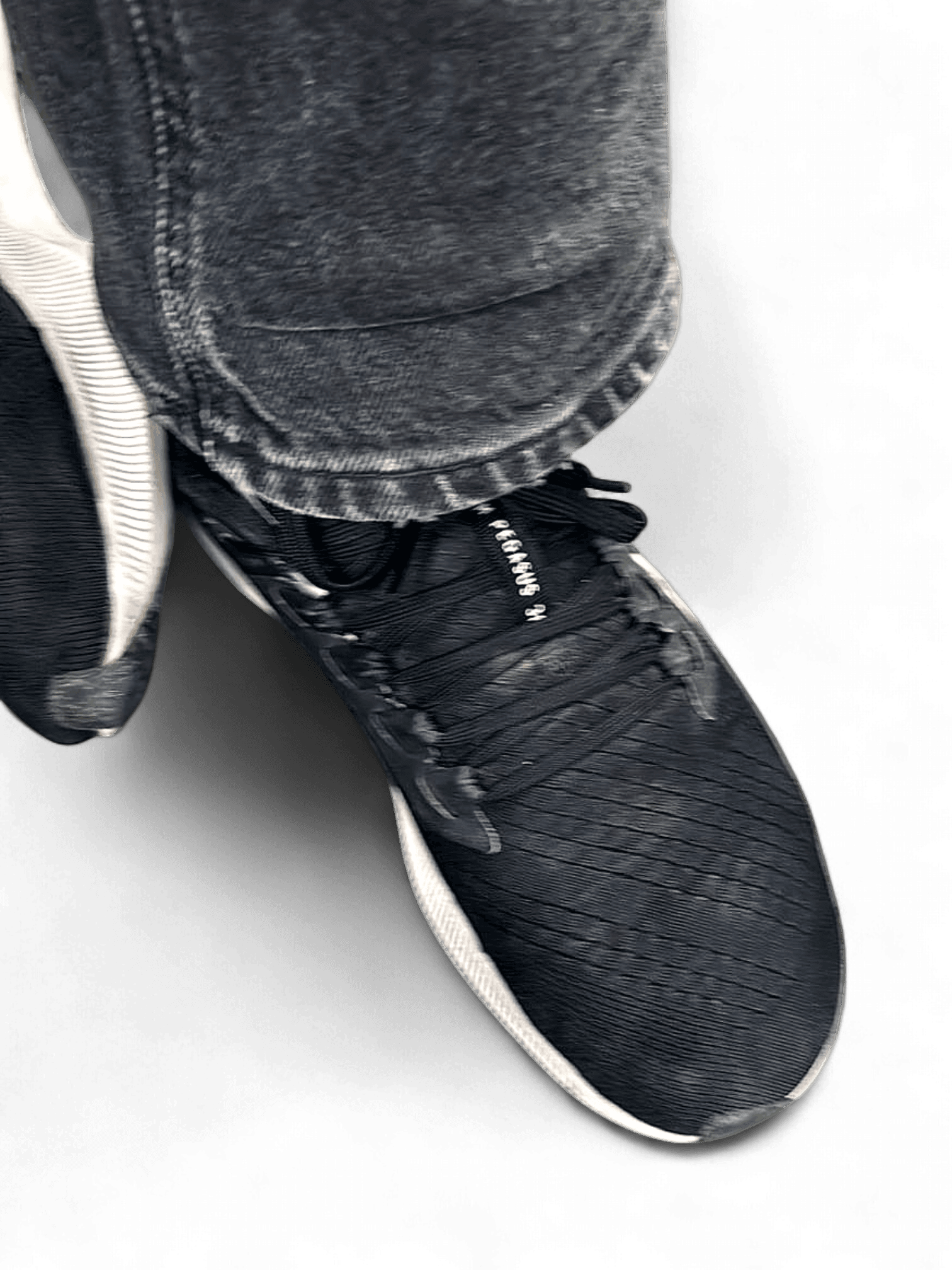 Black Running Sneakers with White Sole - Athletic Shoes 4