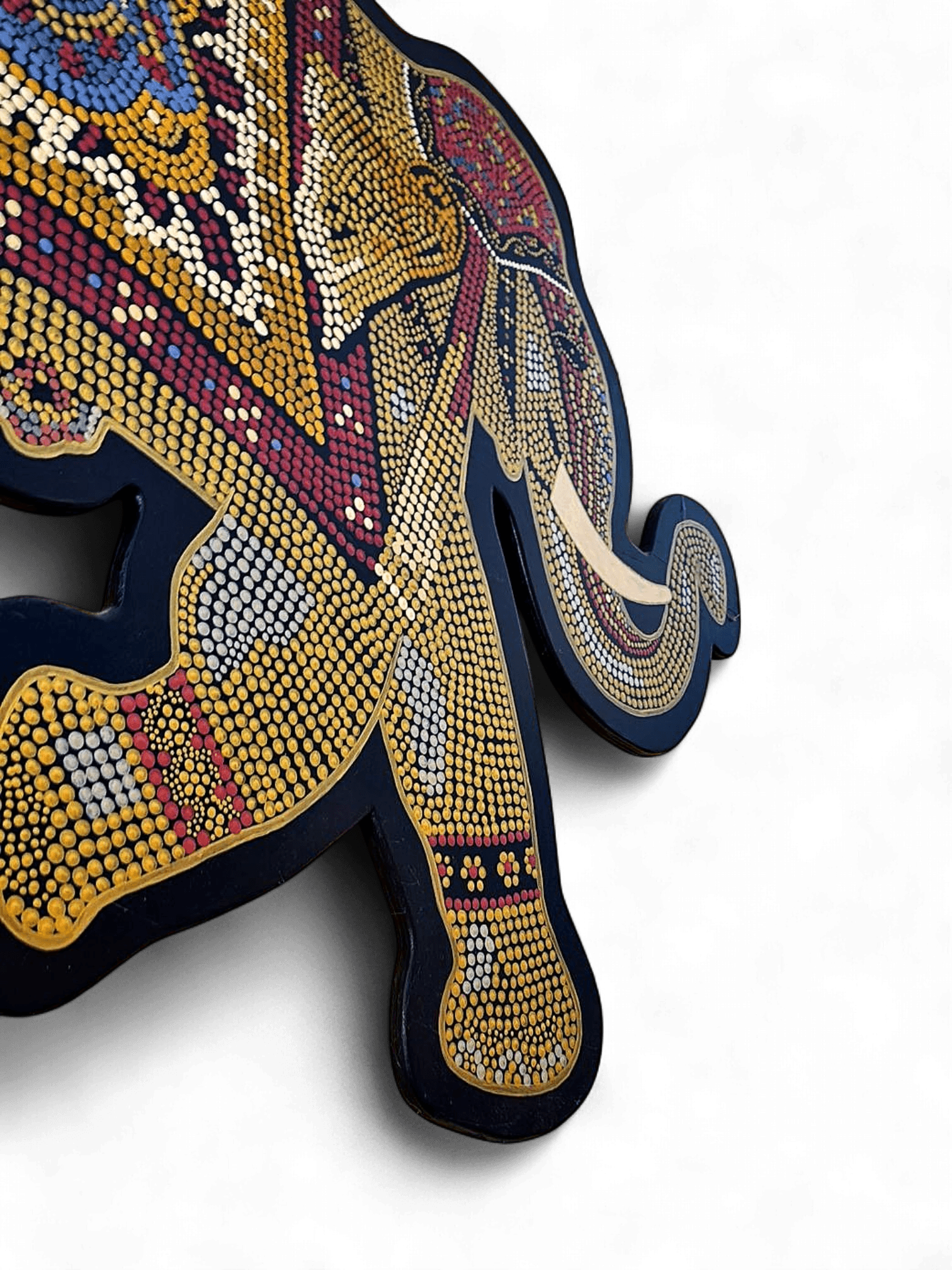 Decorative Beaded Elephant Wall Art - Colorful Mosaic Design 2