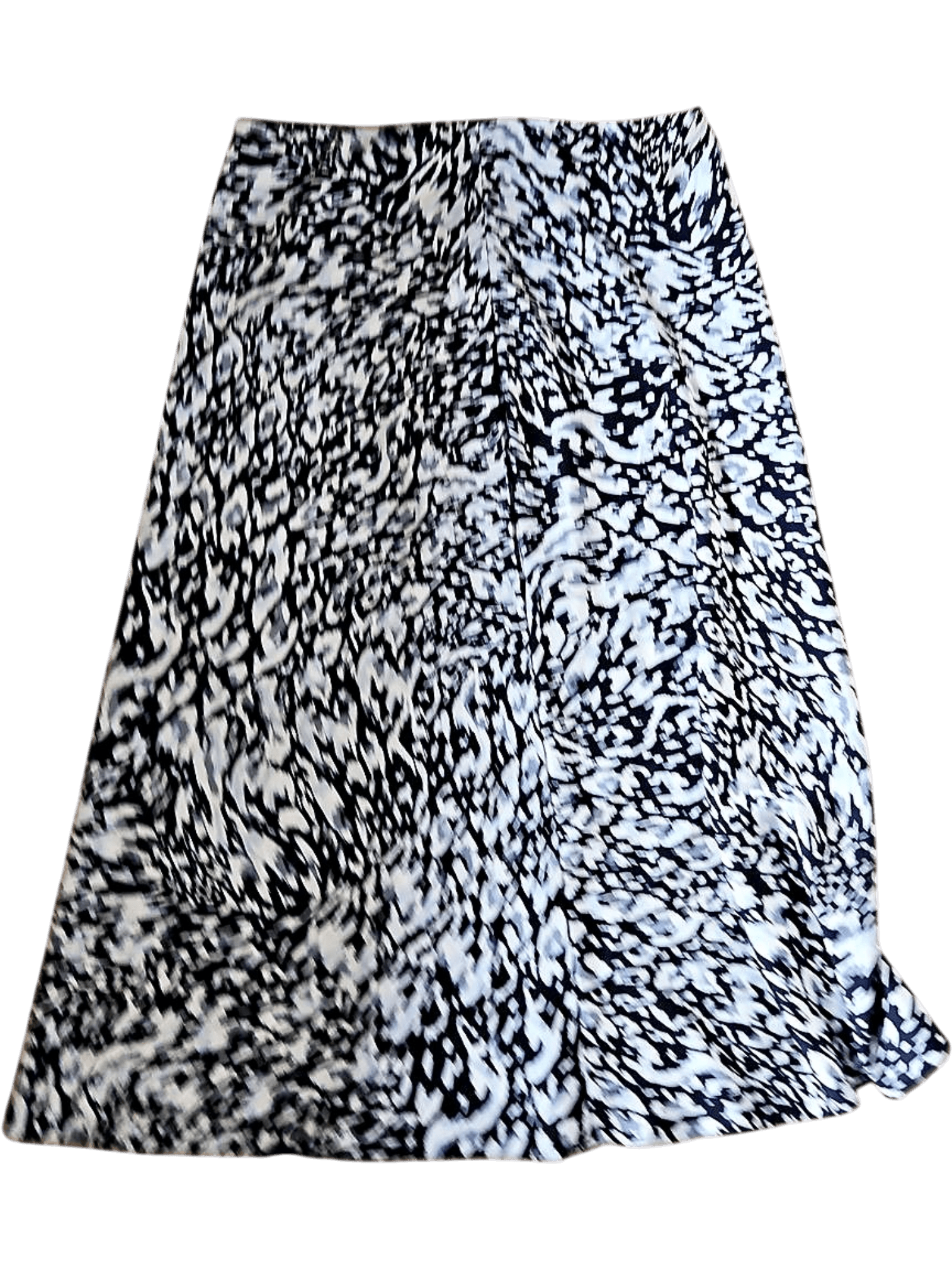 New Look Black & White Animal Print Midi Skirt - UK Size 16 7