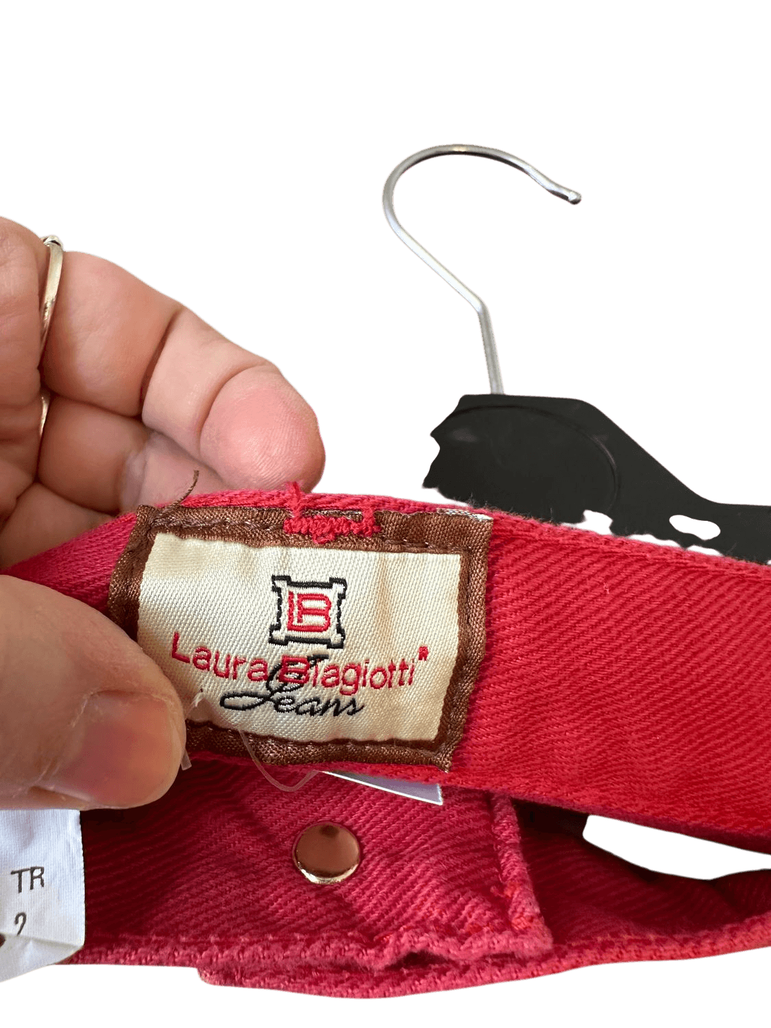 Vintage 90s Laura Biagiotti Red Cotton Jeans - Size 33 4