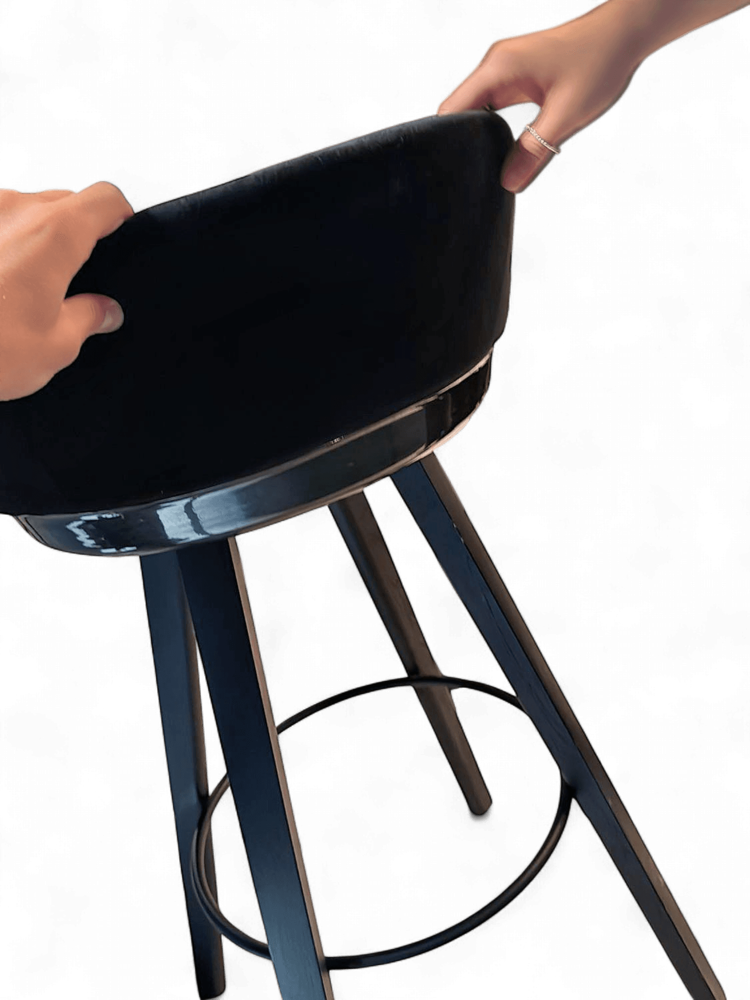 Black Modern Bar Stool with Backrest :) 2