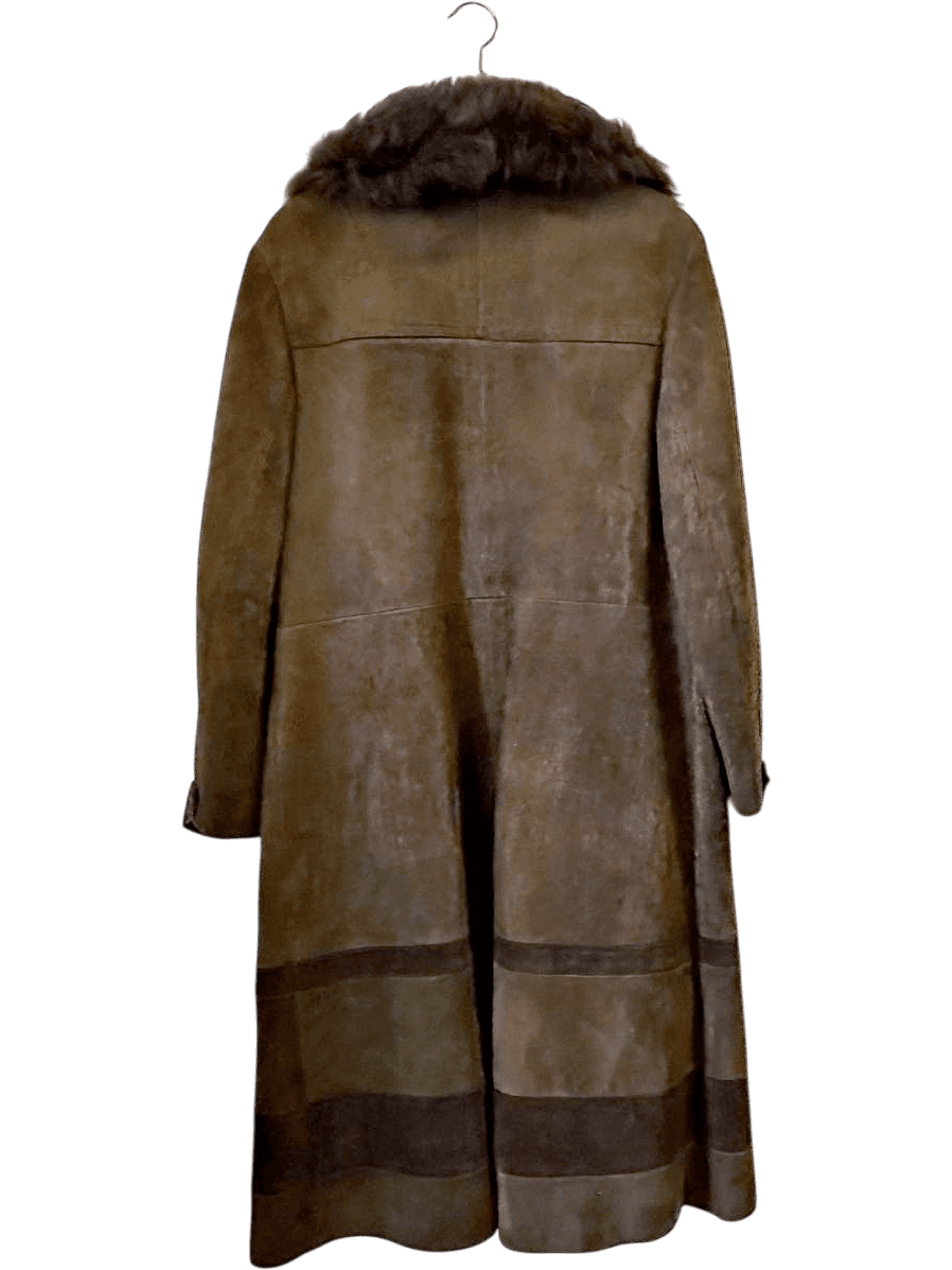 Vintage Finnish Leather Trench Coat with Fur Collar - Made in England 2