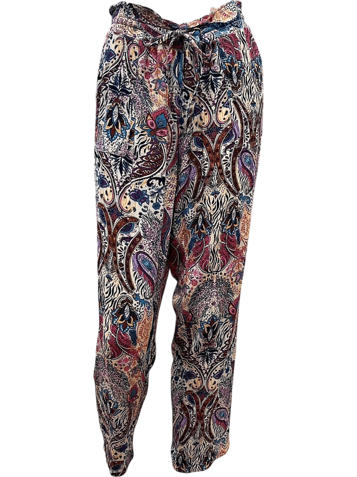 Laura Torelli Collection Paisley-Muster Hose mit Kordelzug 1