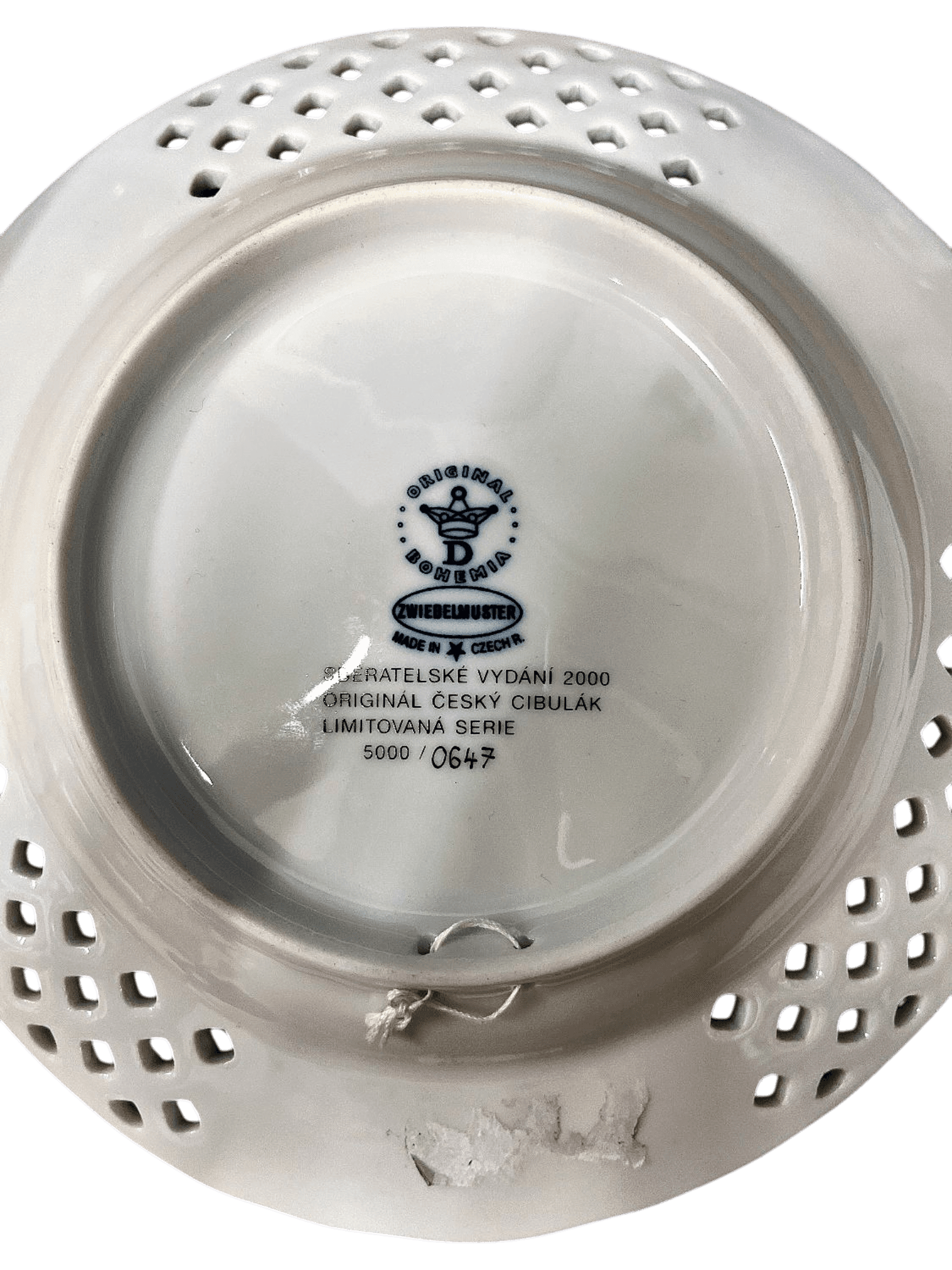 Limitierte Sammelteller 'Original Český Cibulák' Jahr 2000, Nr. 0647/5000 2